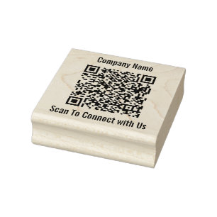 Business Name Scan to Connect QR Code Template  Rubber Stamp