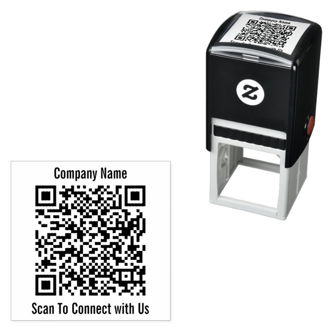Business Name Scan to Connect QR Code Template  Self-inking Stamp (In Situ)