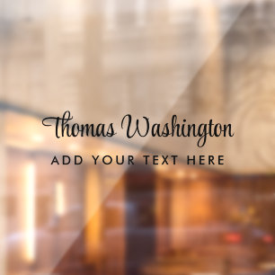 Business Name Stylish Script Monogram Window Cling