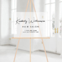 Business Name Stylish Signature Script Frosted