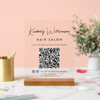 Business Name Stylish Signature Script QR Code