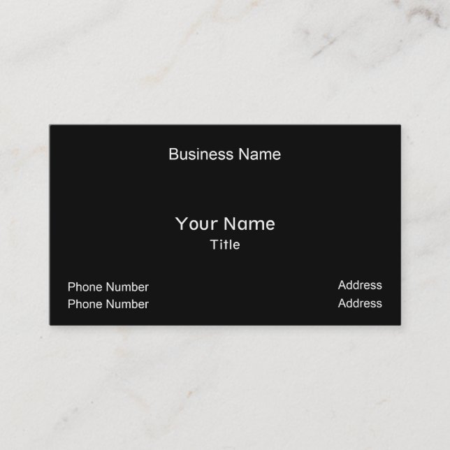 Business Name, Your Name, Title, Phone Number, ... Card (Front)