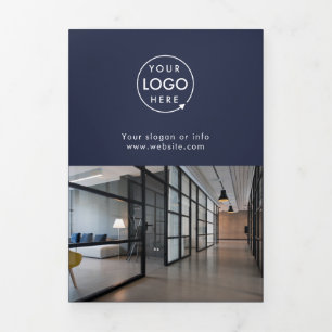 Business   Navy Blue Price List Trifold Brochure