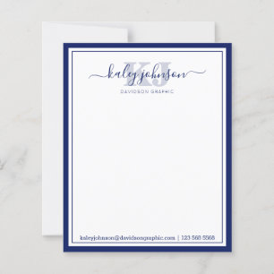 Business Navy   From The Desk Of Note Card