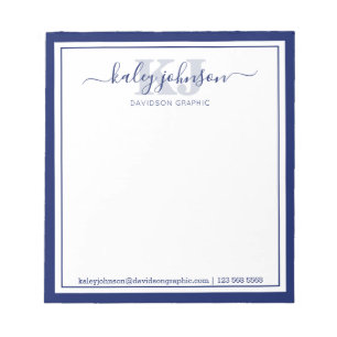 Business Navy Name From The Desk Of Notepad