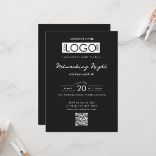 Business Networking Dinner Event Logo QR Code Invitation