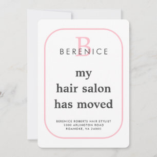 Business New Address Typography Monogram Moving Announcement
