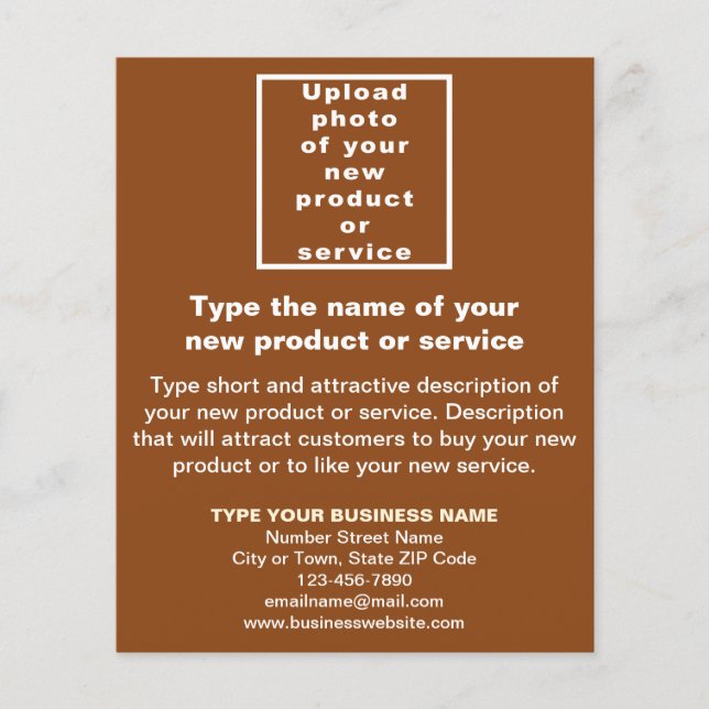Business New Product or Service on Brown Flyer (Front)