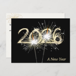 Business New Year 2025 Sparkler  Postcard