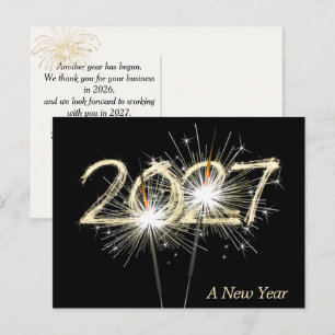 Business New Year 2026 Sparkler  Postcard