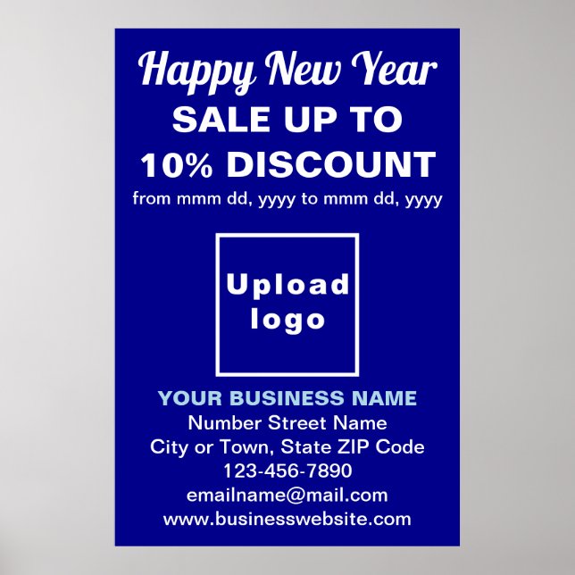 Business New Year Sale on Blue Poster (Front)