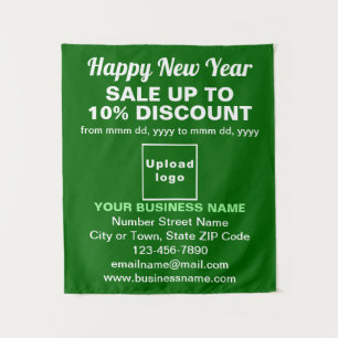 Business New Year Sale on Green Tapestry