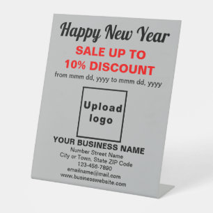 Business New Year Sale on Grey Pedestal Sign