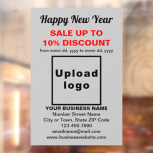 Business New Year Sale on Grey Window Cling