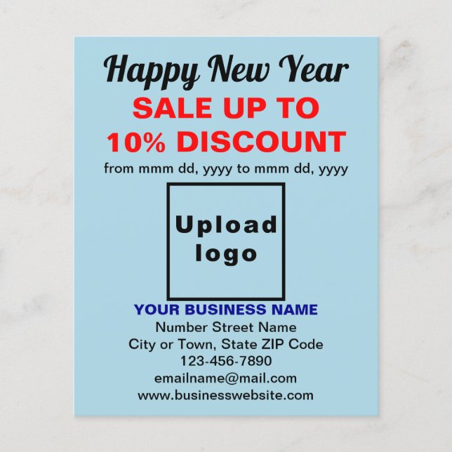 Business New Year Sale on Light Blue Flyer (Front)