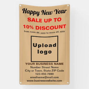 Business New Year Sale on Light Brown Banner
