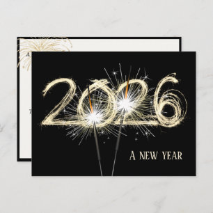 Business New Years 2026 Sparkler   Postcard