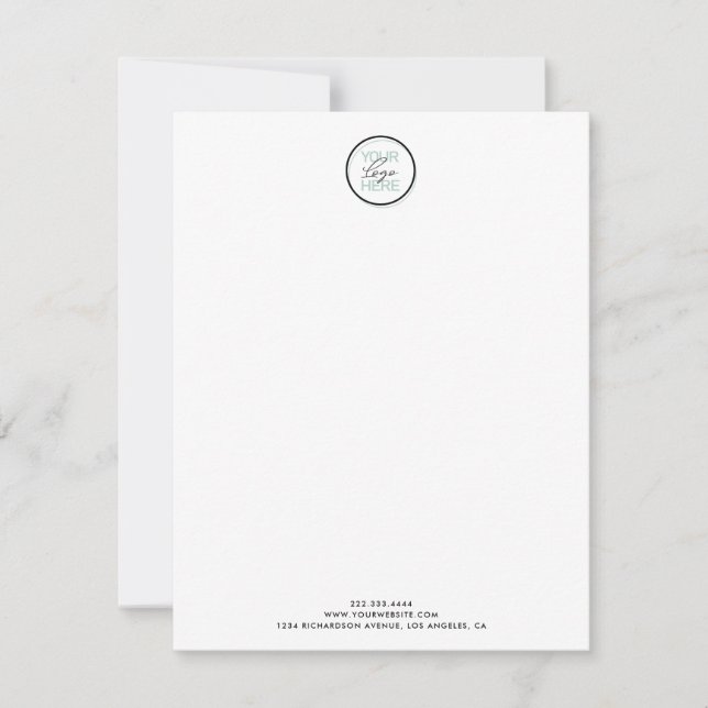 Business Note Card – Logo, Details & QR Code (Front)