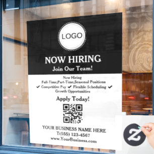 Business Now Hiring Window Cling