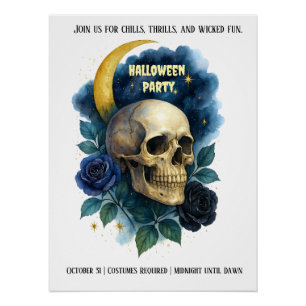 Business Office Community Halloween Creepy Party Poster