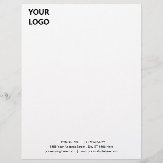 Business Office Letterhead with Logo Personalized (Front)