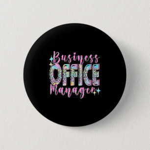 Business Office Manager Funny Front Teamwork Regio 2 Inch Round Button