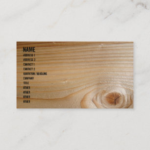 Business on Unfinished Wood Card