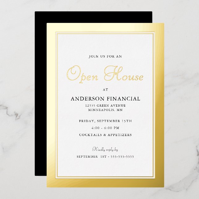 Business Open House Traditional Professional Gold (Front/Back)