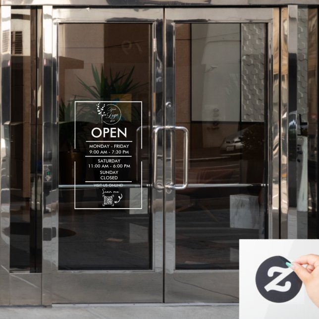 Business Opening Hours Schedule Window Cling Decal (Office Door)