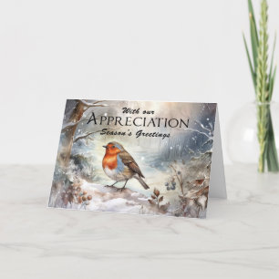 Business or Group Season's Greetings Christmas  Thank You Card
