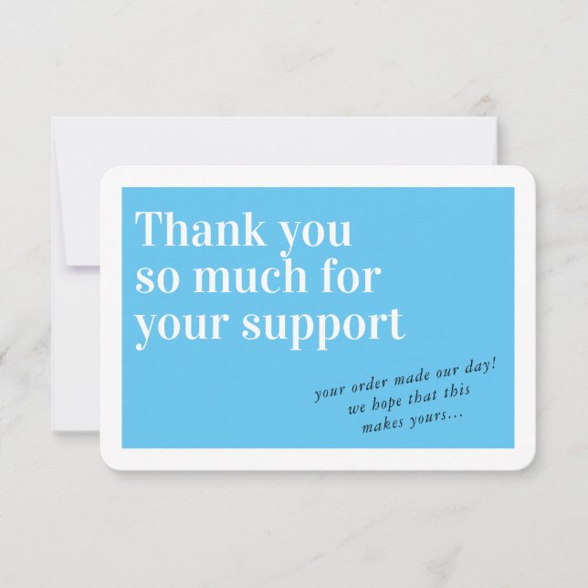 BUSINESS ORDER INSERT chic thank you aqua blue (Front)