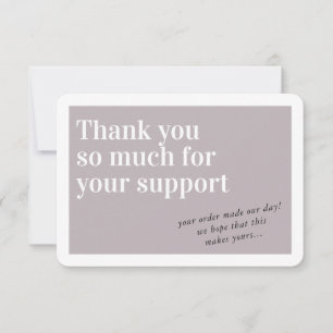 BUSINESS ORDER INSERT chic thank you mushroom Card