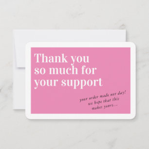 BUSINESS ORDER INSERT chic thank you pink Card