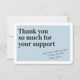 BUSINESS ORDER INSERT trendy thank you pale blue Card
