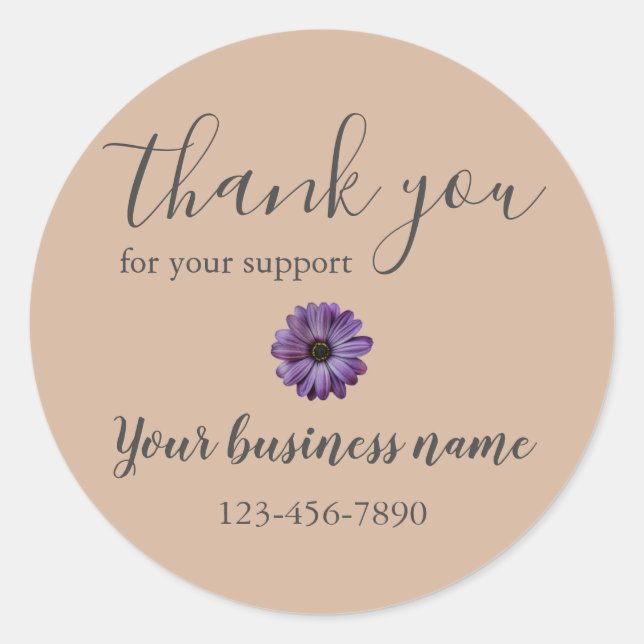 Business Order Thank You Classic Round Sticker (Front)