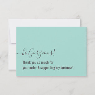 BUSINESS ORDER THANK YOU modern insert mint grey Card
