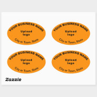 Business Oval Pattern Texts on Orange Sticker