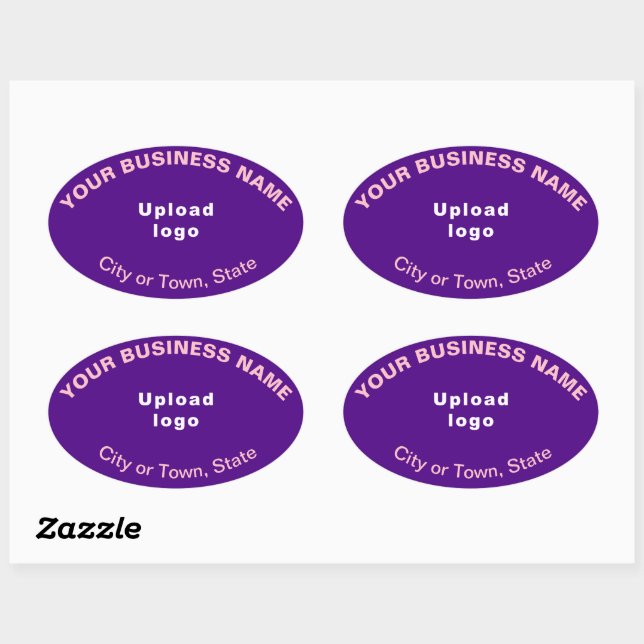Business Oval Pattern Texts on Purple Sticker (Sheet)