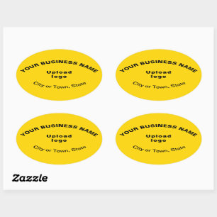 Business Oval Pattern Texts on Yellow Sticker