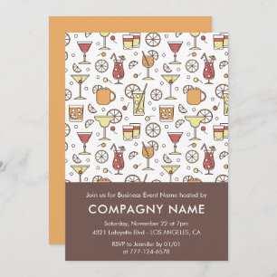 Business party invite Cocktail Pattern 