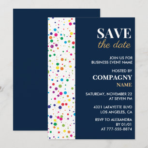 Business party invite Save the date Confetti
