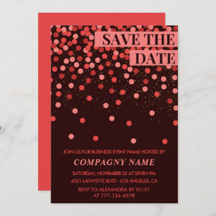 Business party invite Save the date Confetti
