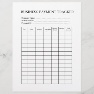 BUSINESS PAYMENT TRACKER  LETTERHEAD