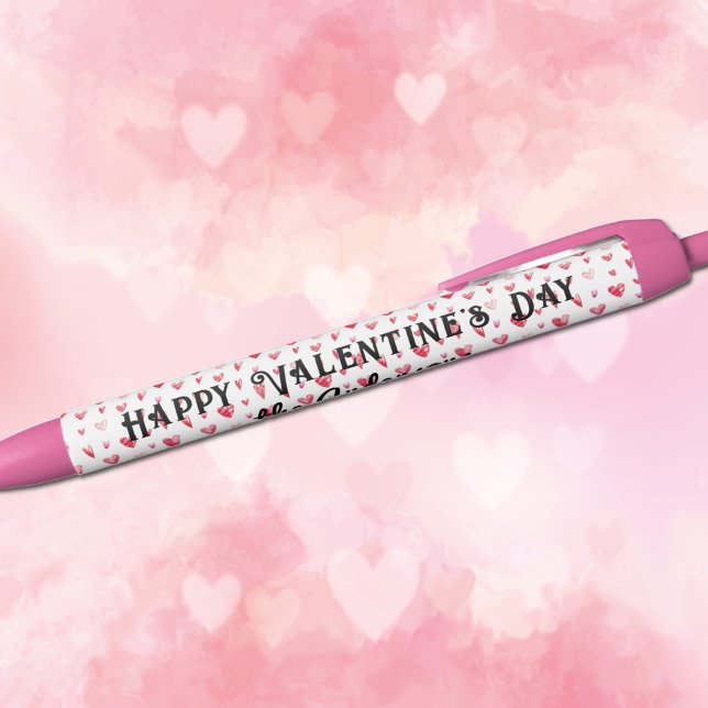 Business Personal Name, Hearts Valentine Black Ink Pen (Creator Uploaded)