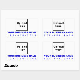 Business Phone Number Blue Texts on White Sticker
