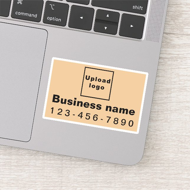 Business Phone Number, Light Brown Rectangle Vinyl (Detail)