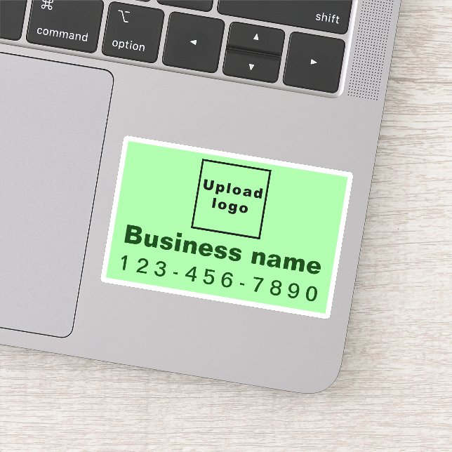 Business Phone Number, Light Green Rectangle Vinyl (Detail)
