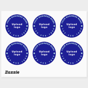 Business Phone Number on Blue Round Sticker