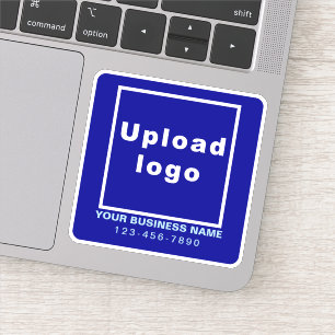 Business Phone Number on Blue Square Vinyl
