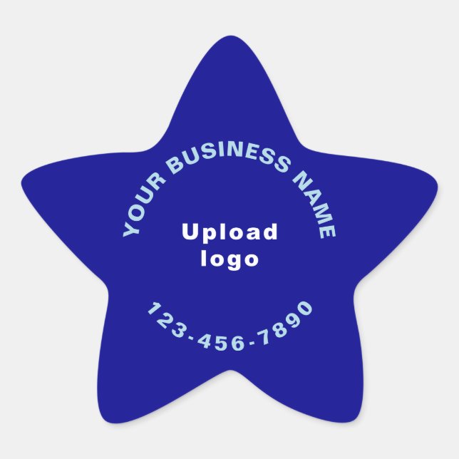 Business Phone Number on Blue Star Shape Sticker (Front)